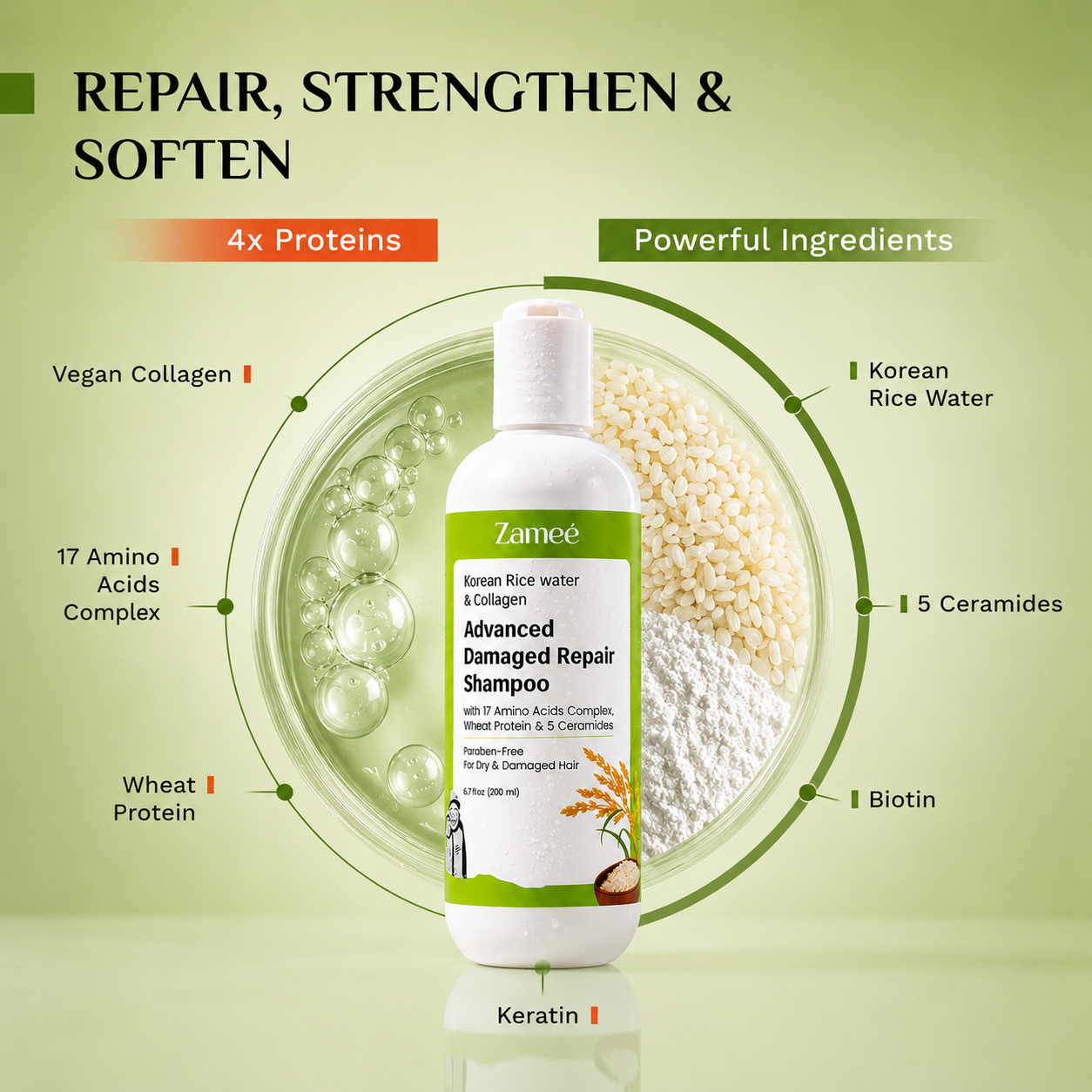 Korean Rice Water & Collagen Advanced Damage Repair Shampoo